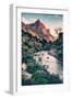 Dreamy Zion, Virgin River and Watchmen in Autumn, Zion National Park-Vincent James-Framed Photographic Print