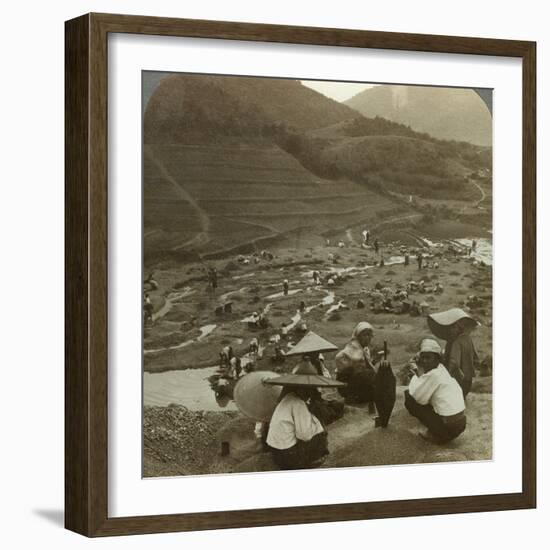 Dredging a River Bed for Rubies, Mogok, Burma, C1900s-Underwood & Underwood-Framed Photographic Print