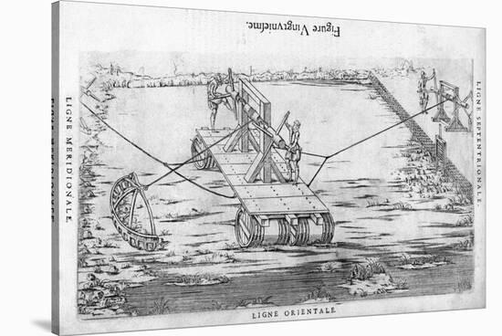 Dredging Machine, 16th Century Artwork-Middle Temple Library-Stretched Canvas