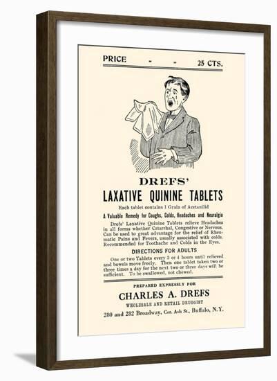 Dref's Lazative Quinine Tablets-null-Framed Art Print