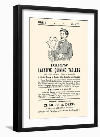 Dref's Lazative Quinine Tablets-null-Framed Art Print