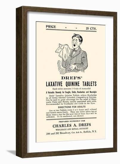 Dref's Lazative Quinine Tablets-null-Framed Art Print