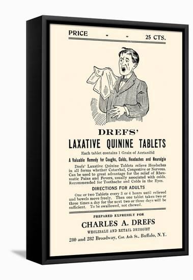 Dref's Lazative Quinine Tablets-null-Framed Stretched Canvas