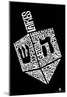 Dreidel Hanukkah Text Poster-null-Mounted Poster