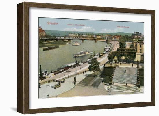 Dresden and the Elbe, Germany-null-Framed Premium Giclee Print