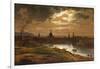 Dresden by Moonlight-Johan Christian Clausen Dahl-Framed Giclee Print