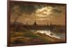 Dresden by Moonlight-Johan Christian Clausen Dahl-Framed Giclee Print