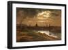 Dresden by Moonlight-Johan Christian Clausen Dahl-Framed Giclee Print