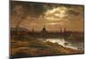 Dresden by Moonlight-Johan Christian Clausen Dahl-Mounted Giclee Print