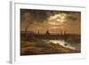 Dresden by Moonlight-Johan Christian Clausen Dahl-Framed Giclee Print