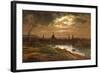 Dresden by Moonlight-Johan Christian Clausen Dahl-Framed Giclee Print