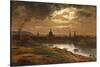 Dresden by Moonlight-Johan Christian Clausen Dahl-Stretched Canvas