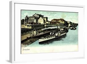 Dresden Elbe, Italienisches Dörfchen,Dampfer Meissen-null-Framed Giclee Print