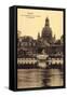 Dresden, Frauenkirche, Elbe, Dampfer Tetschen-null-Framed Stretched Canvas