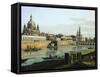 Dresden from Right Bank of Elbe Upstream from Bridge of Augustus, Circa 1750-Bernardo Bellotto-Framed Stretched Canvas