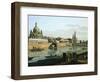 Dresden from Right Bank of Elbe Upstream from Bridge of Augustus, Circa 1750-Bernardo Bellotto-Framed Giclee Print