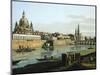 Dresden from Right Bank of Elbe Upstream from Bridge of Augustus, Circa 1750-Bernardo Bellotto-Mounted Giclee Print