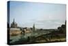 Dresden from Right Bank of Elbe Upstream from Bridge of Augustus, Circa 1750-Bernardo Bellotto-Stretched Canvas