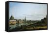 Dresden from Right Bank of Elbe Upstream from Bridge of Augustus, Circa 1750-Bernardo Bellotto-Framed Stretched Canvas