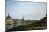 Dresden from Right Bank of Elbe Upstream from Bridge of Augustus, Circa 1750-Bernardo Bellotto-Mounted Giclee Print