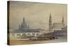 Dresden from the River Elbe, 1853-William Callow-Stretched Canvas