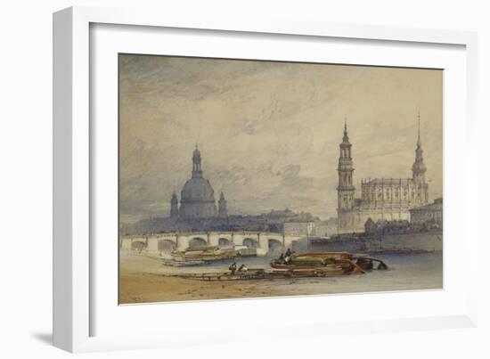 Dresden from the River Elbe, 1853-William Callow-Framed Giclee Print