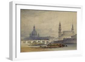 Dresden from the River Elbe, 1853-William Callow-Framed Giclee Print