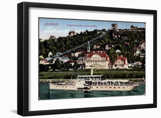 Dresden Loschwitz, Dampfer Karlsbad, Bergschwebebahn-null-Framed Giclee Print