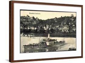 Dresden Loschwitz, Dampfer Loschwitz, Bergbahn-null-Framed Giclee Print