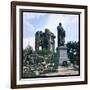 Dresden: Ruins of the Frauenkirche (Church of Our Lady) with a Statue of Martin Luther-null-Framed Photographic Print