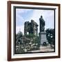 Dresden: Ruins of the Frauenkirche (Church of Our Lady) with a Statue of Martin Luther-null-Framed Photographic Print