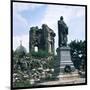 Dresden: Ruins of the Frauenkirche (Church of Our Lady) with a Statue of Martin Luther-null-Mounted Photographic Print