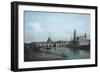 Dresden Seen from the Right Bank of the Elbe, Beneath the Augusts Bridge, 1748-Bernardo Bellotto-Framed Giclee Print