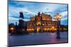 Dresden, Semperoper, King Johann Monument, Blue Hour-Catharina Lux-Mounted Photographic Print