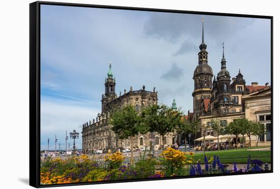 Dresden, Summer, Dresden Cathedral, Castle-Catharina Lux-Framed Stretched Canvas