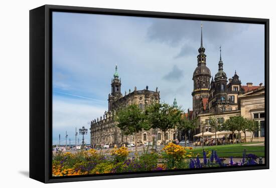 Dresden, Summer, Dresden Cathedral, Castle-Catharina Lux-Framed Stretched Canvas