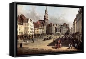 Dresden, the Old Market from Castle Street-Bernardo Bellotto-Framed Stretched Canvas