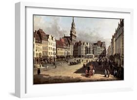 Dresden, the Old Market from Castle Street-Bernardo Bellotto-Framed Art Print