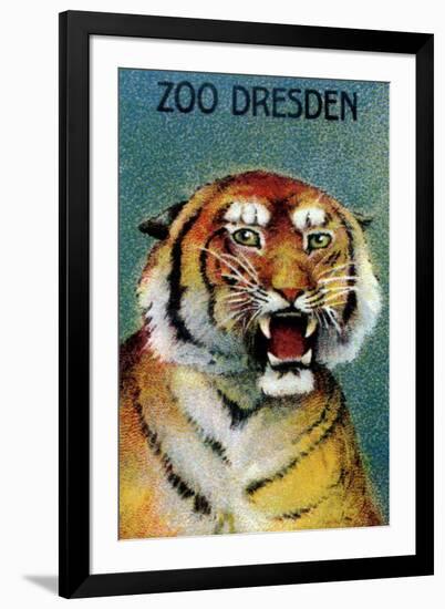 Dresden Zoo Poster With A Tiger-Dresden Zoo-Framed Art Print