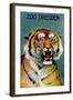 Dresden Zoo Poster With A Tiger-Dresden Zoo-Framed Art Print