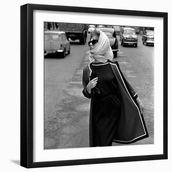 Dress and Jacket with White and Black Trim, 1960s-John French-Framed Giclee Print