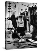 Dress Designer Christian Dior in His Workshop-Frank Scherschel-Stretched Canvas