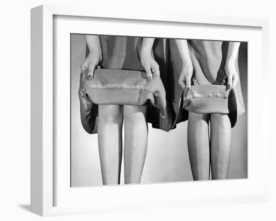 Dress Hemlines Displayed to Show Shorter Hem an Effort to Conserve Fabric During WWII-Nina Leen-Framed Photographic Print