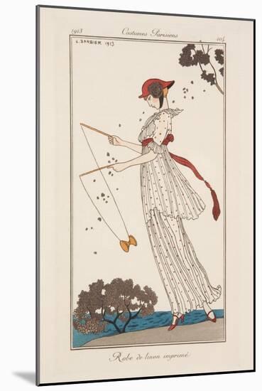 Dress in Printed Linen, Illustration from 'Journal des Dames et des Modes', 1913-Georges Barbier-Mounted Premium Giclee Print