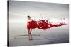Dress Melting In Red Paint-null-Stretched Canvas