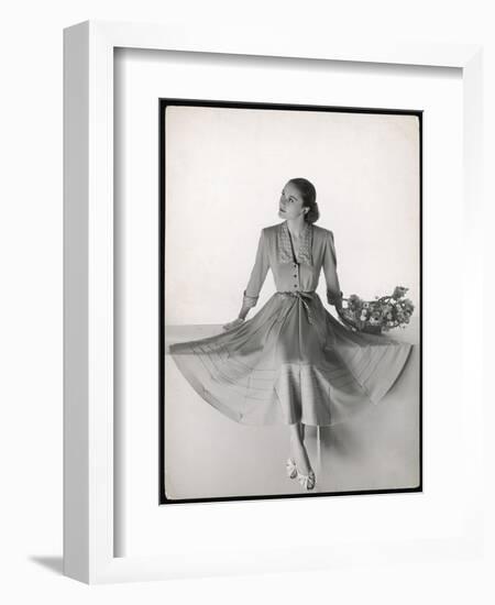 Dress Showing the Flared Skirts That Came into Fashion from 1947-null-Framed Art Print