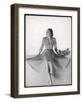 Dress Showing the Flared Skirts That Came into Fashion from 1947-null-Framed Art Print