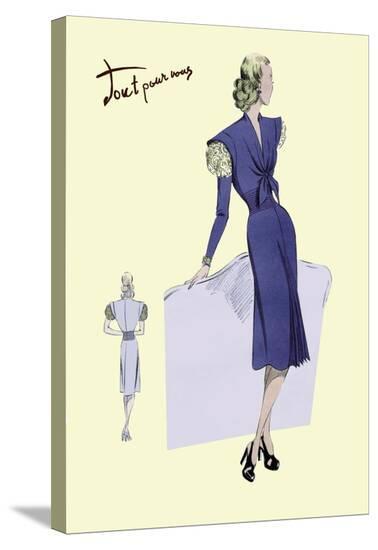 Dress Suit with Pleats, 1947--Stretched Canvas