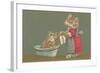 Dressed Kittens Bathing-null-Framed Art Print