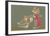 Dressed Kittens Bathing-null-Framed Art Print